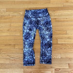 Lululemon wunder under  Crop HR  Size 6 HANB Hanakotoba Starlight Multi
